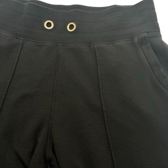 ATHLETA | Women's Medium Sierra Wide Loose Slit Hem Ankle Black‎ Stretchy Pants - Picture 1 of 10